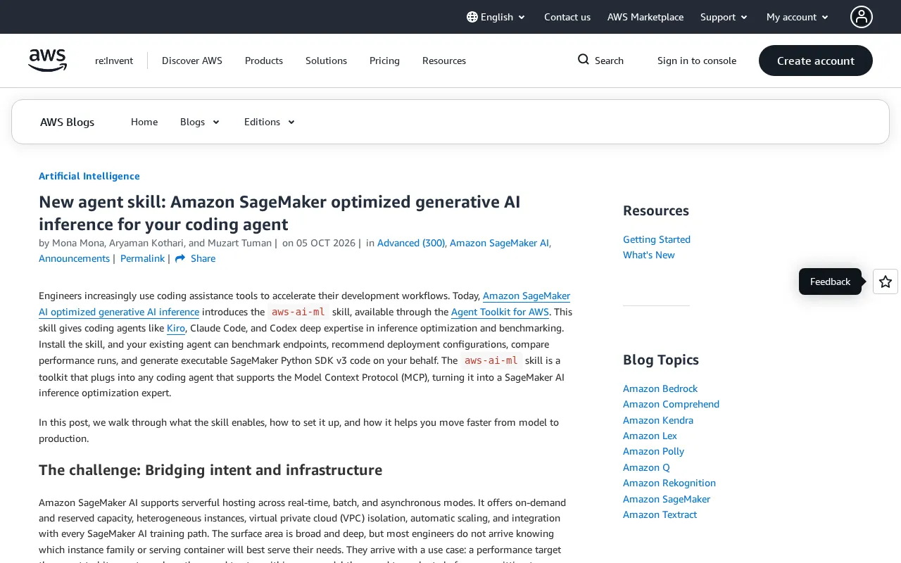 SageMaker's New Skill: Bringing Generative AI Inference Optimization to Coding Agents