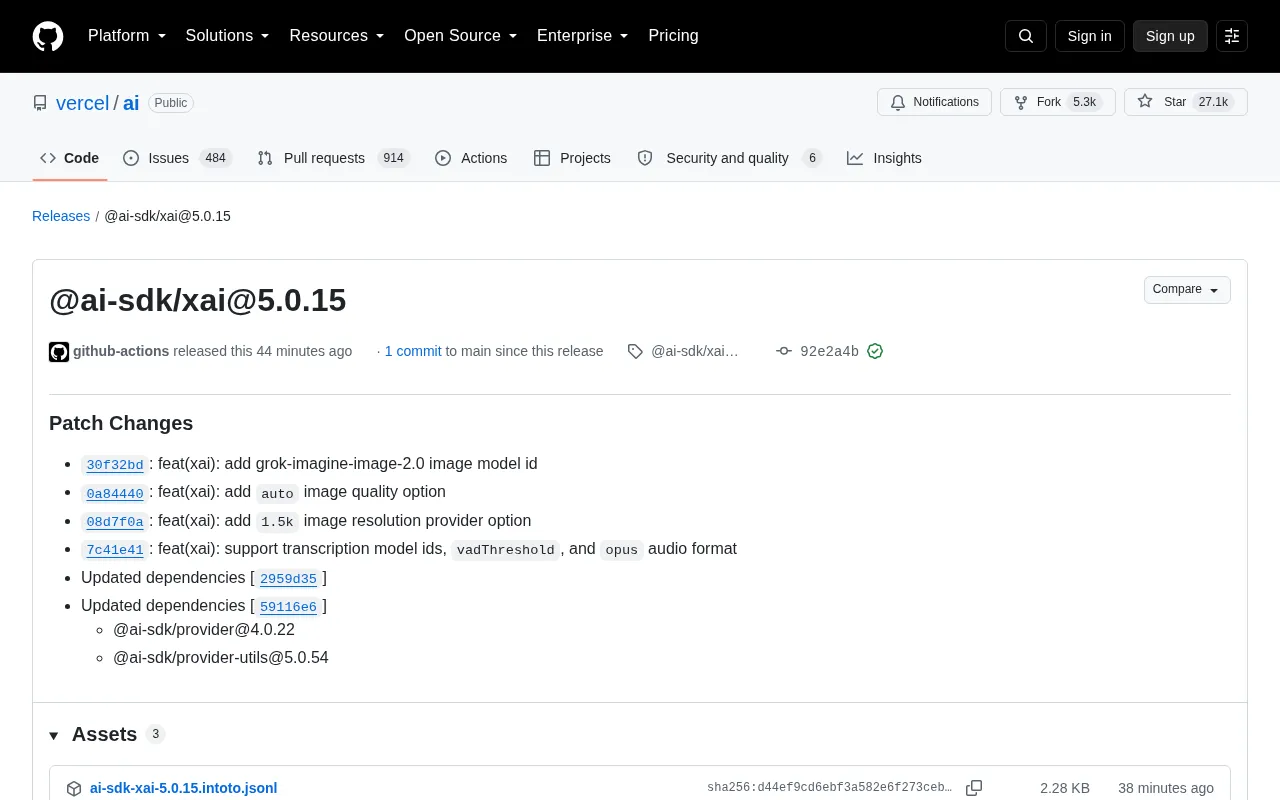 Vercel AI SDK xAI 5.0.15 Update: Expanded Grok Image and Speech Capabilities