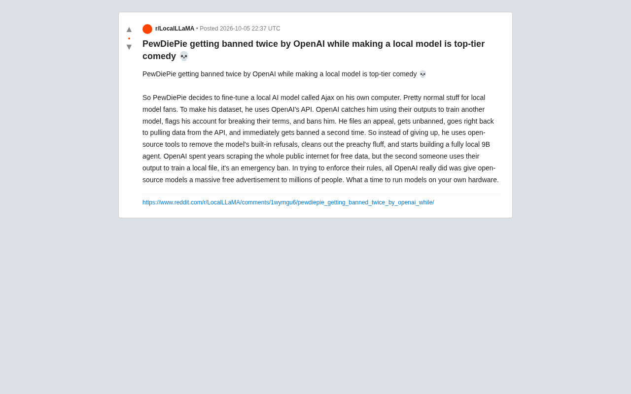 PewDiePie被OpenAI两度封号:本地模型的意外广告