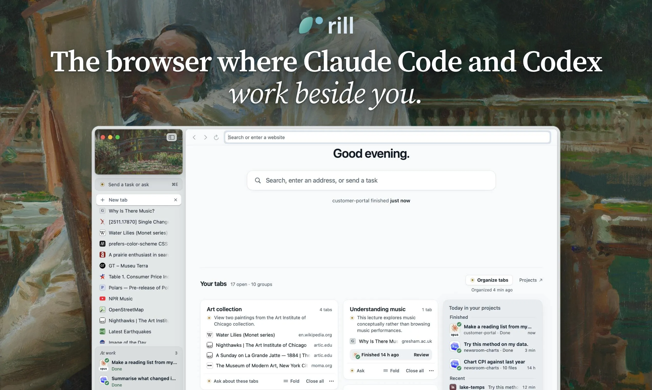Rill Browser: An AI-Native Browser That Brings Claude Code and Codex to Your Side
