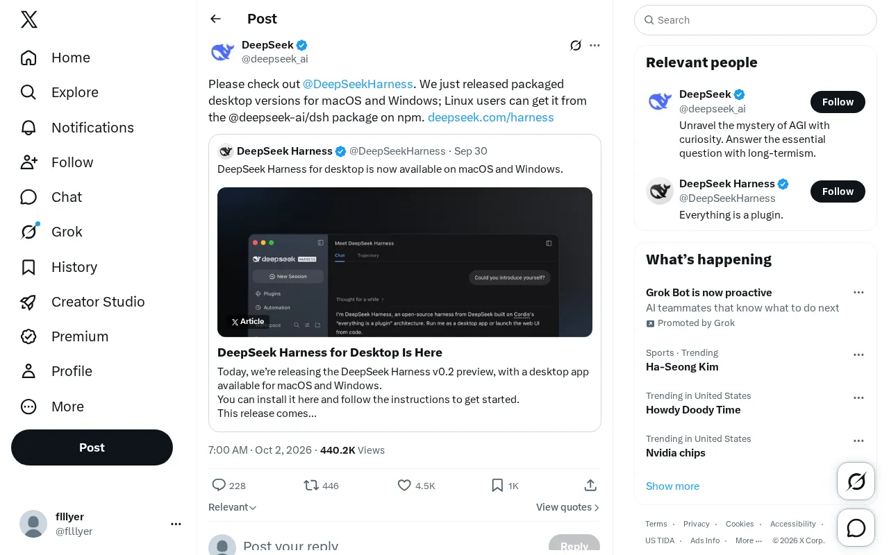 DeepSeek Harness Now Available on Desktop: One-Click Install for macOS and Windows