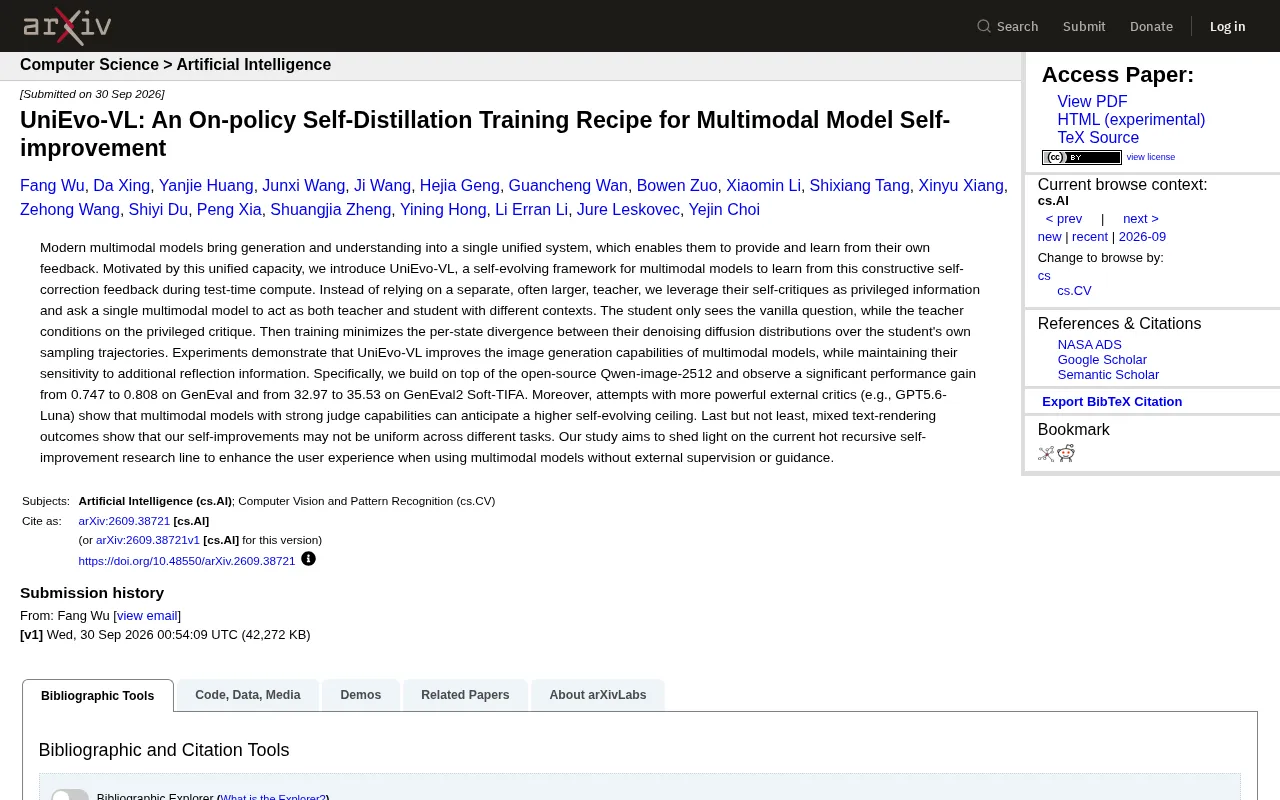 UniEvo-VL: How Self-Distillation Training Enables Multimodal Models to Self-Evolve