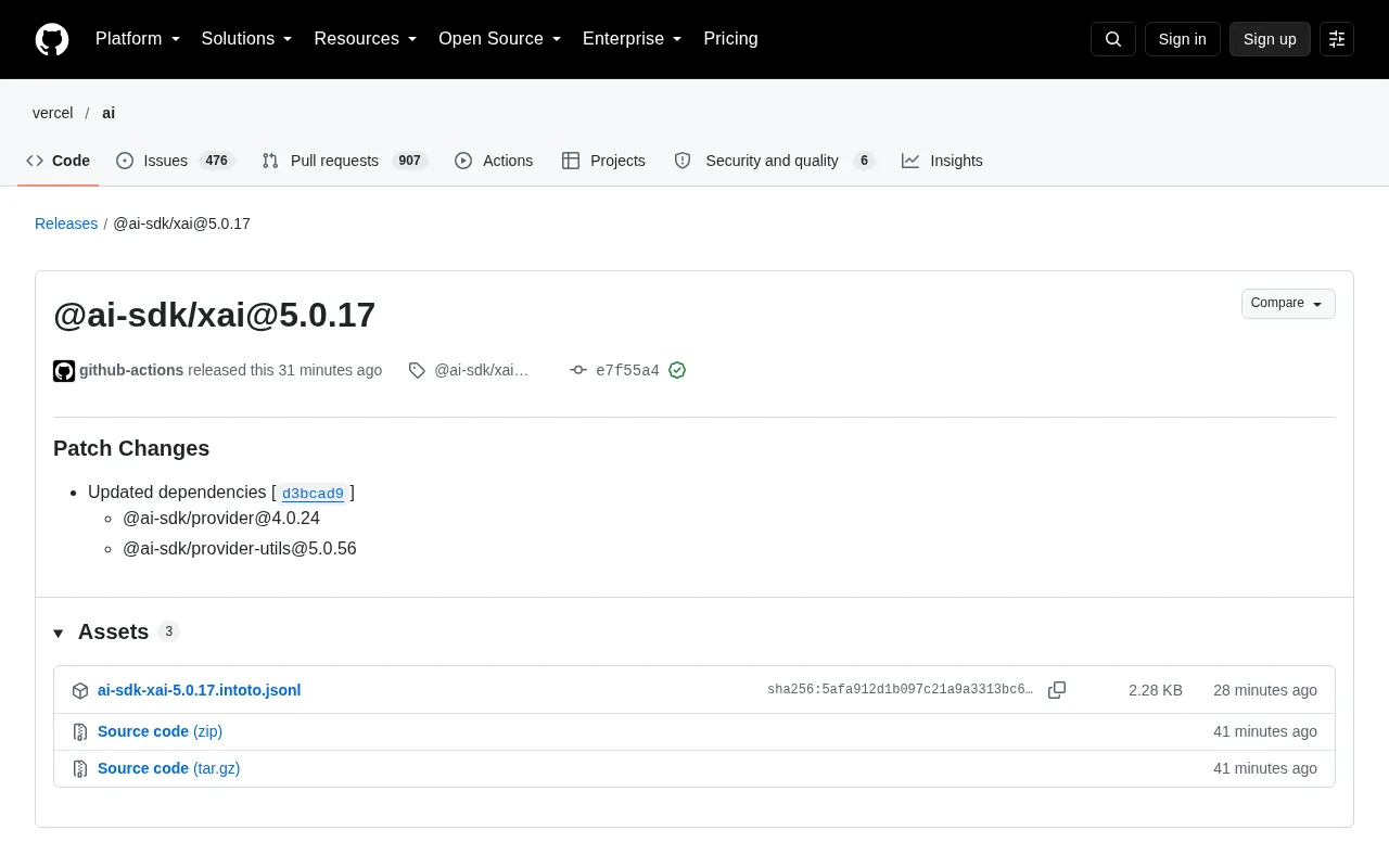 @ai-sdk/xai 5.0.17 Released: A Deep Dive into This Dependency-Sync Patch Update