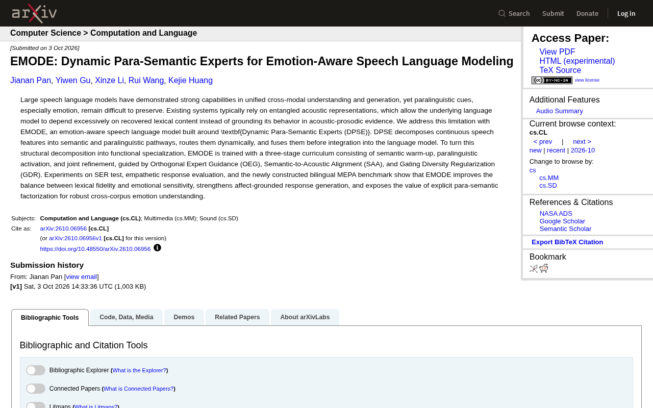 EMODE:为语音大模型注入情感感知的动态专家架构