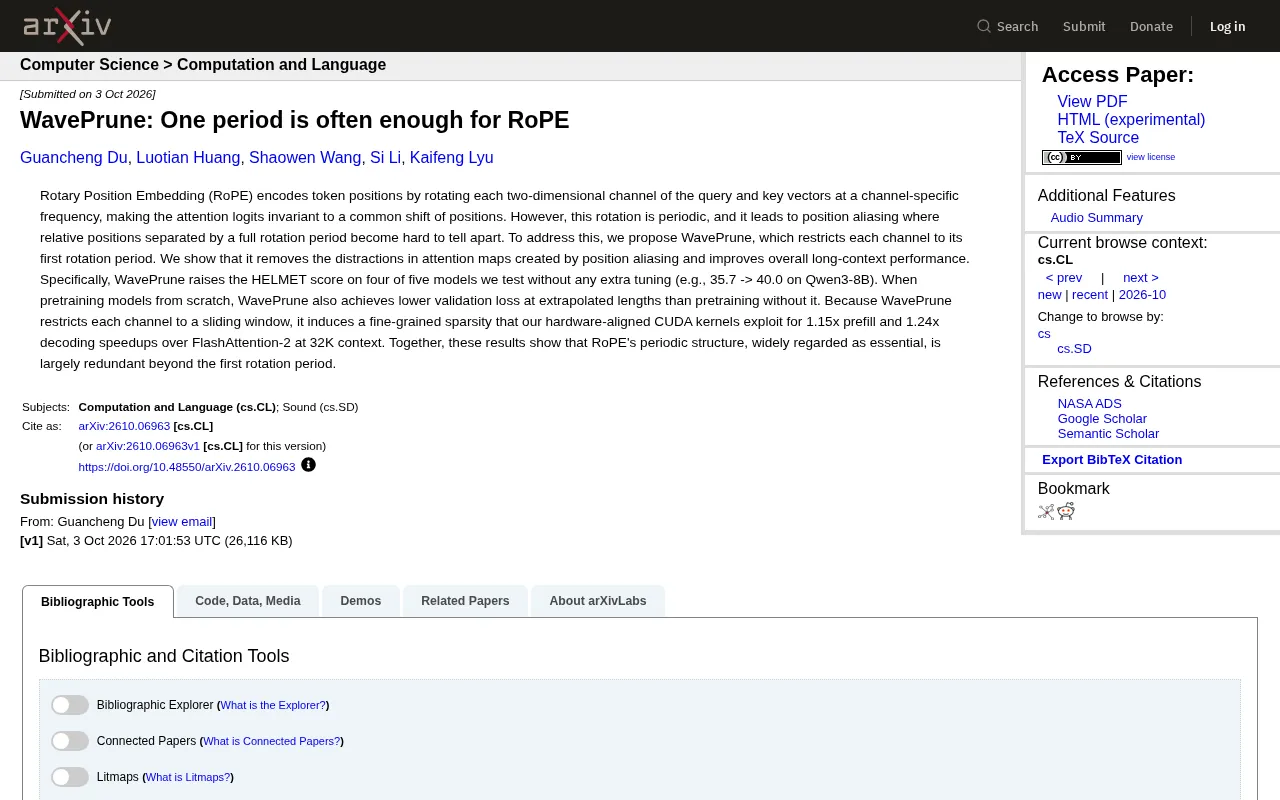 WavePrune: Using Just One Rotation Period of RoPE Actually Improves Long-Context Performance