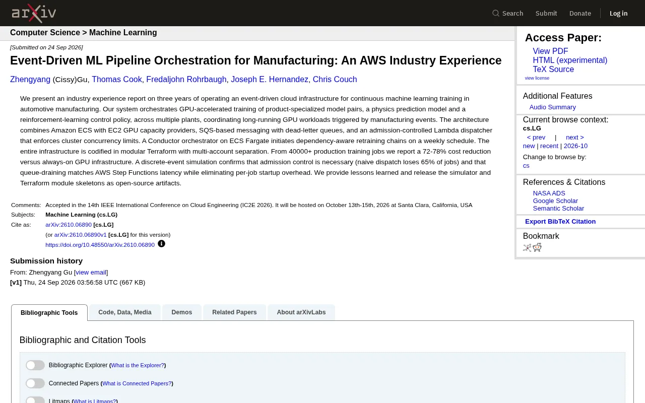 Event-Driven ML Pipelines in Manufacturing: 3 Years on AWS and 72% Cost Savings