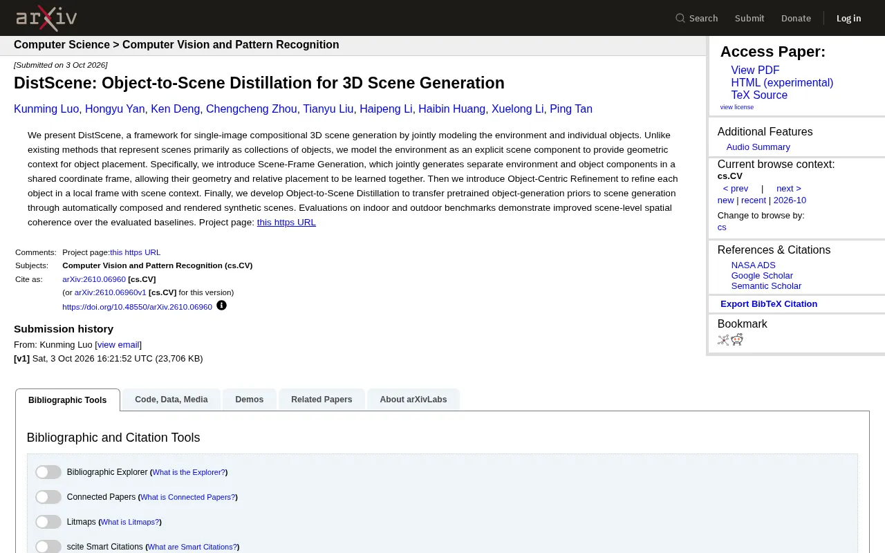 DistScene: An Object-to-Scene Distillation Framework for 3D Scene Generation from a Single Image