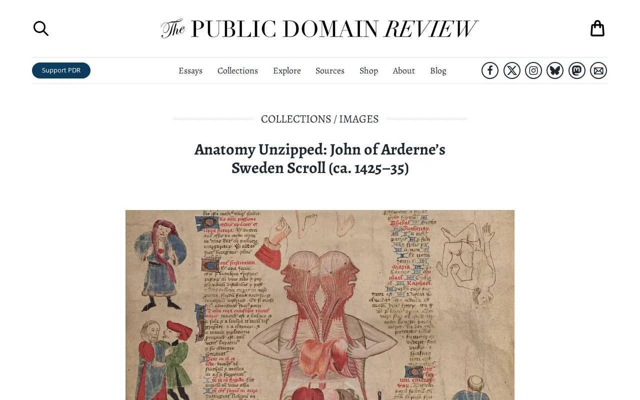 hackernews source: Anatomy Unzipped: John of Arderne's Sweden Scroll (Ca. 1425–35)