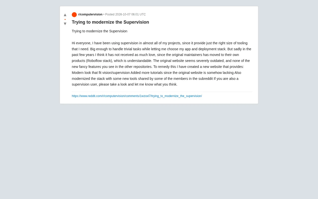 Revived by the Community: How One Developer Modernized the Supervision Computer Vision Library's Documentation