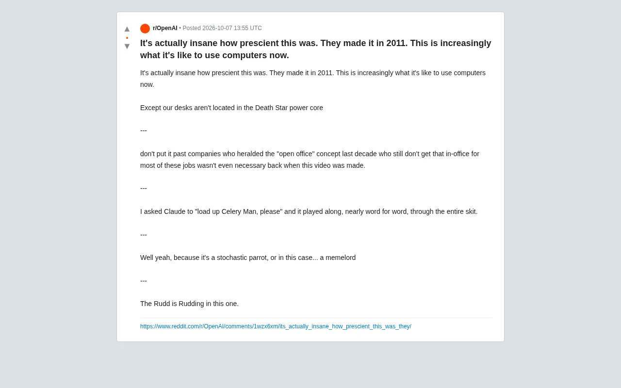 Reddit discussion thread