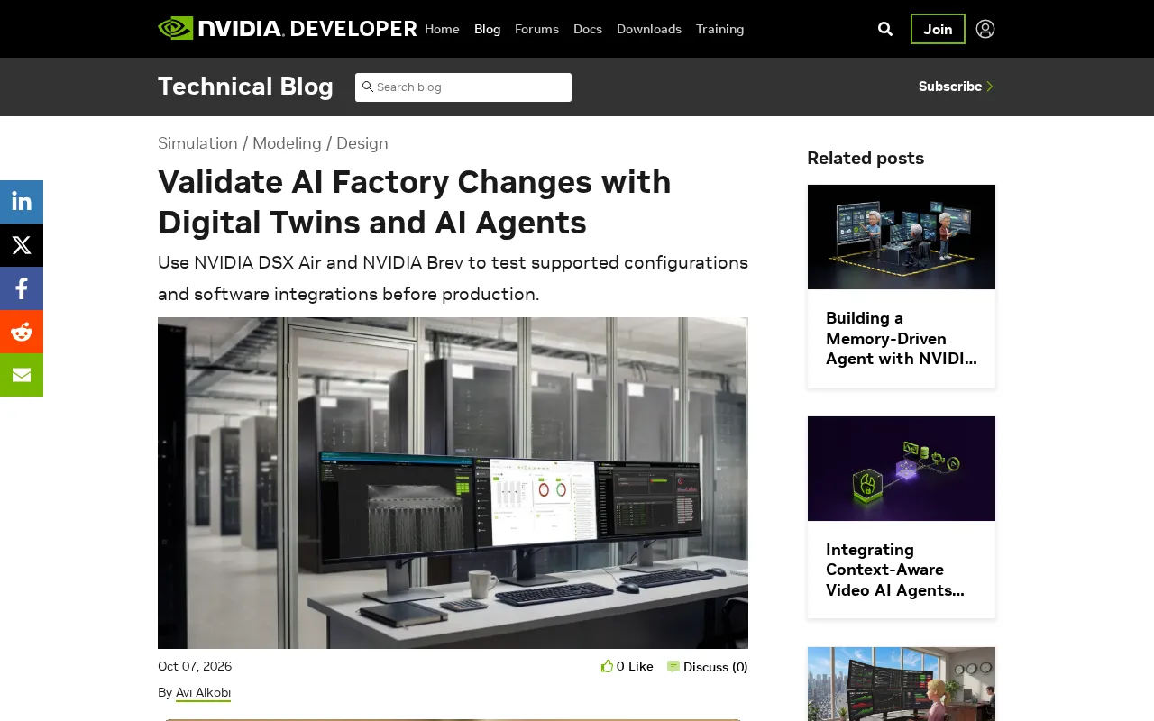 Digital Twins + AI Agents: A New Paradigm for Validating AI Factory Changes