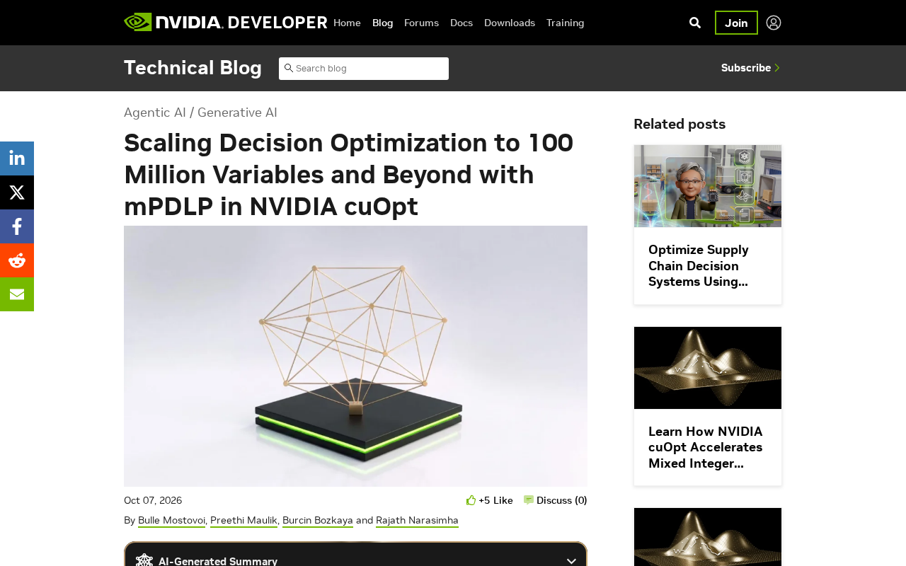 NVIDIA cuOpt 突破:mPDLP 让决策优化扩展至亿级变量