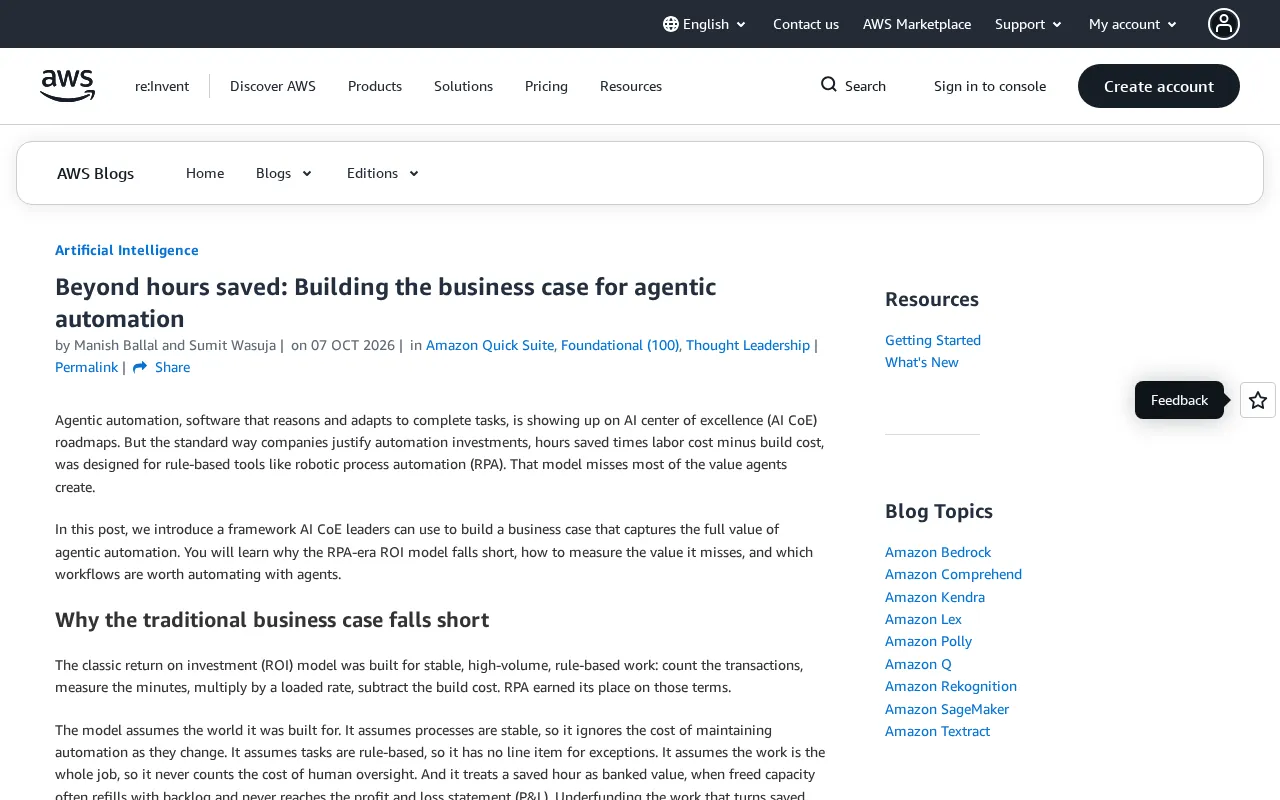 Beyond Time Savings: A Business Value Framework for Evaluating Agentic Automation