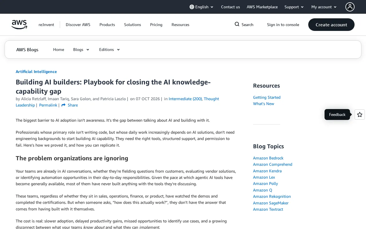 Bridging the AI Knowledge-Capability Gap: A Practical Playbook for Building AI Builders