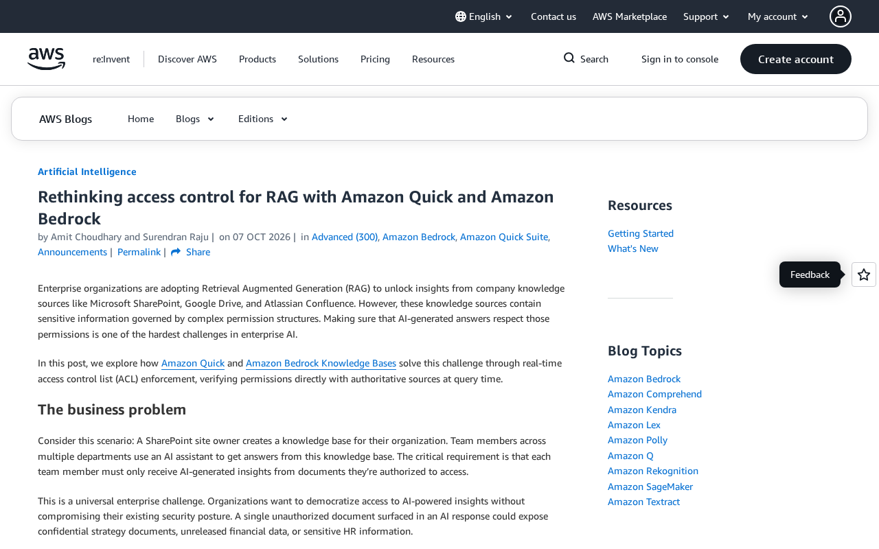 RAG访问控制新思路:Amazon Quick与Bedrock如何守住企业数据权限
