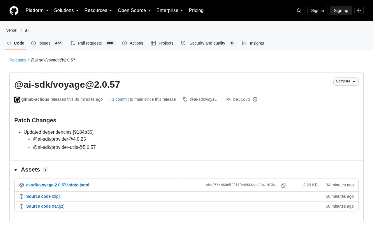@ai-sdk/voyage@2.0.57 Released: A Dependency-Update Patch Version