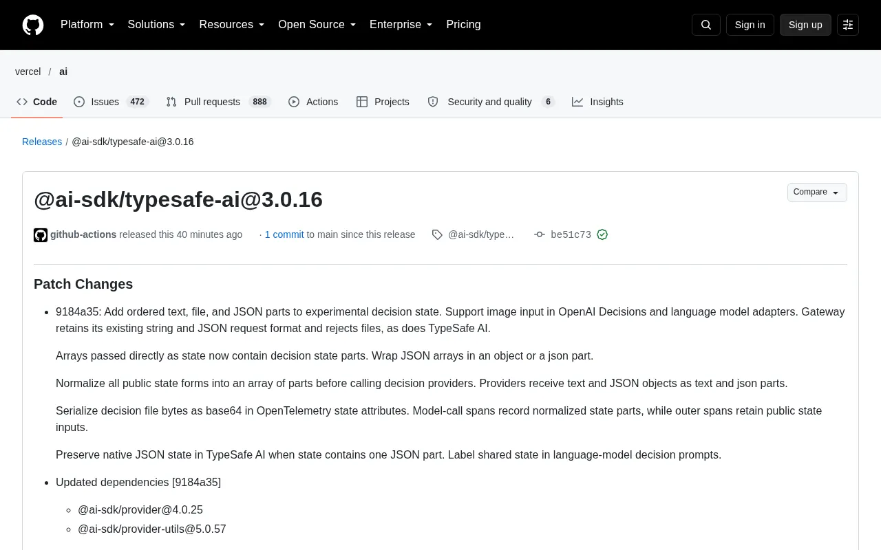 AI SDK TypeSafe AI 3.0.16 Update: Decision State Gains Image Input Support