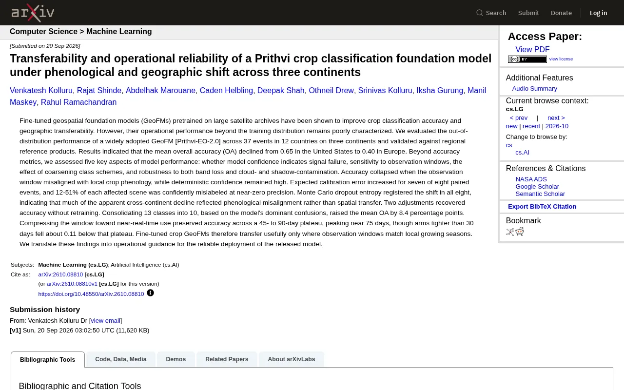 Cross-Continent Transfer Testing of Prithvi Crop Classification Foundation Model: Phenological Misalignment Is the Real Culprit Behind Accuracy Collapse
