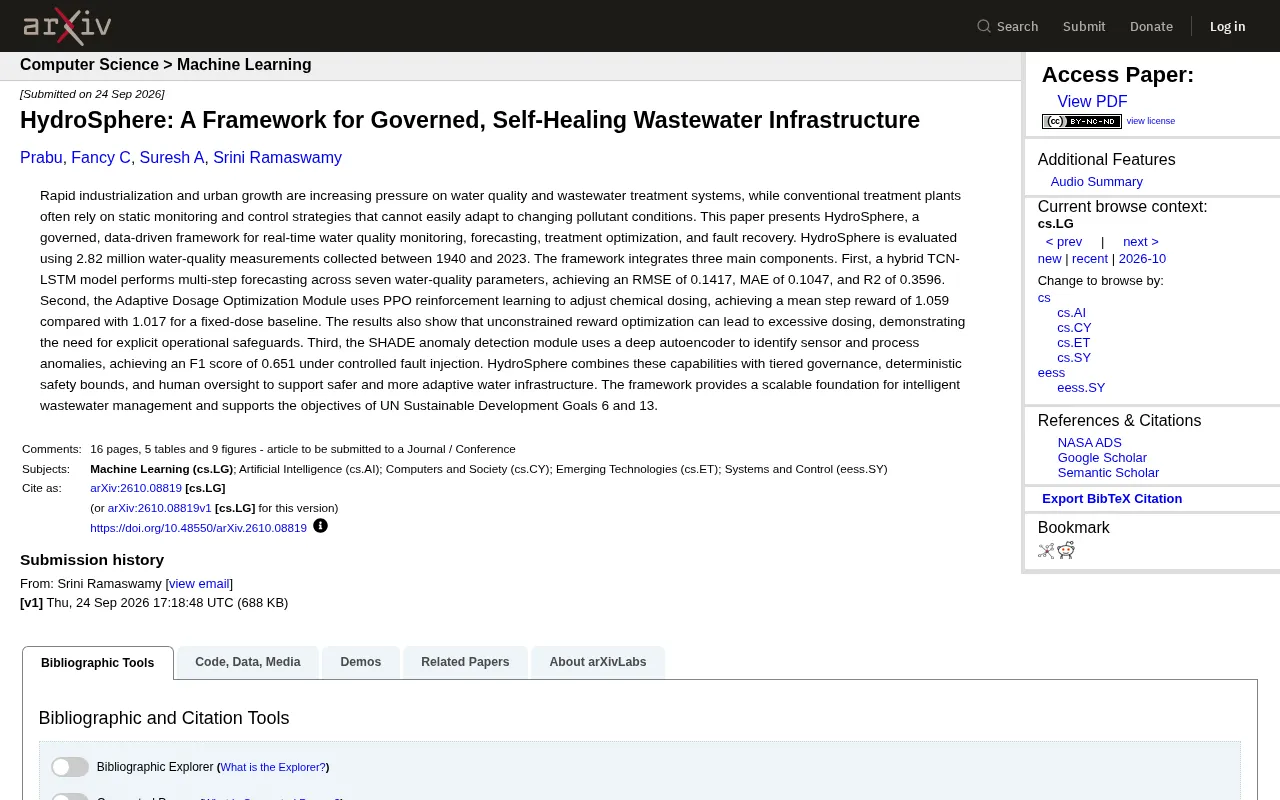 HydroSphere: An Intelligent Governance Framework for Self-Healing Wastewater Treatment