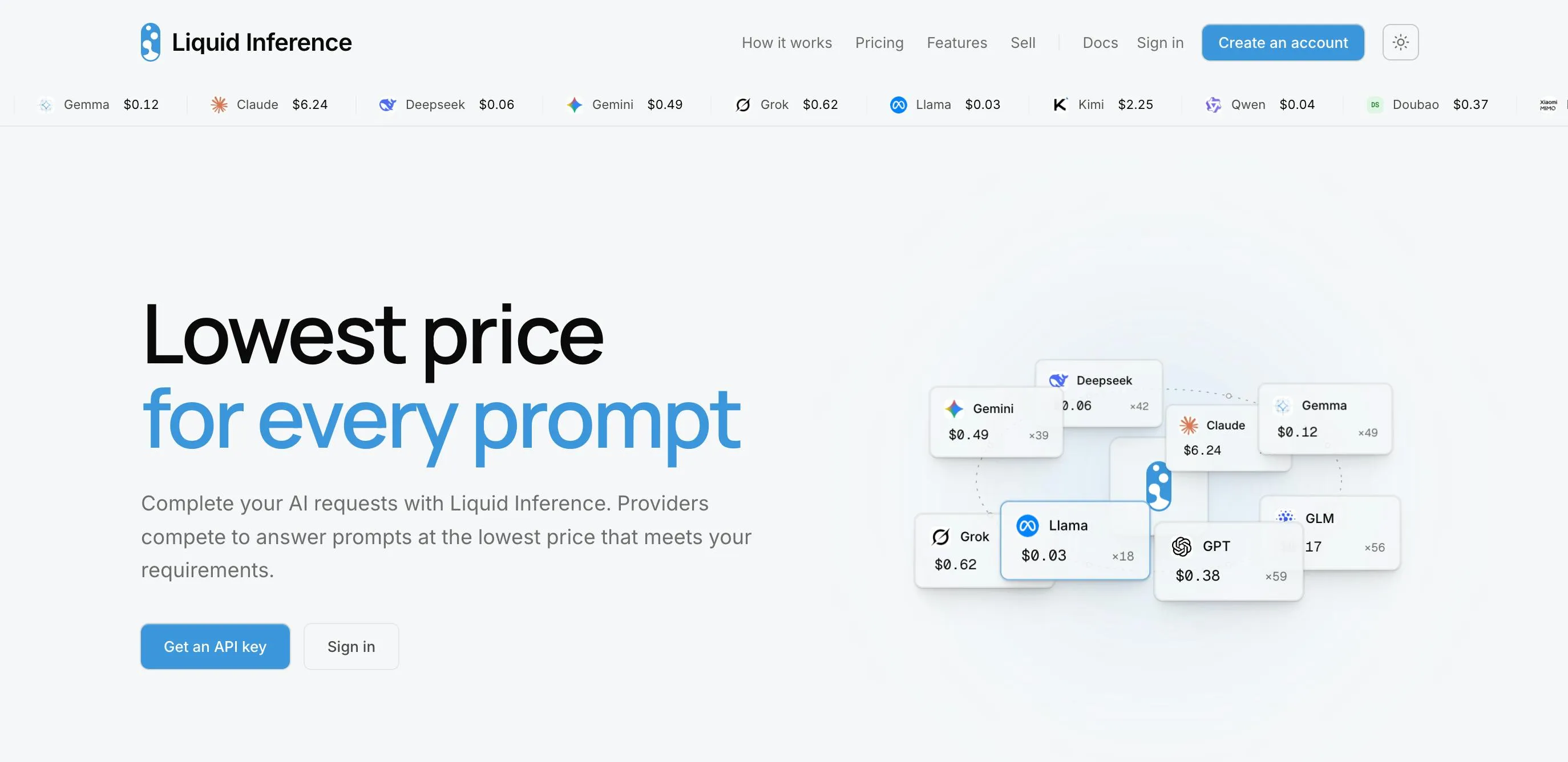 Liquid Inference: An LLM Router That Makes Providers Bid on Every Prompt