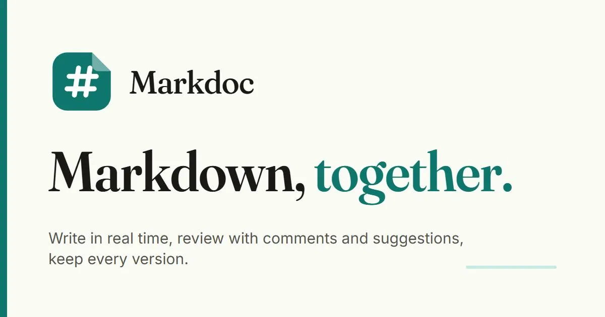 Markdoc: A Collaborative Markdown Editor for Humans and AI Agents