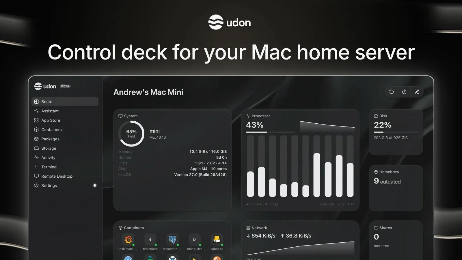 Udon: Turn Your Mac into a Home Server with an AI Sysadmin
