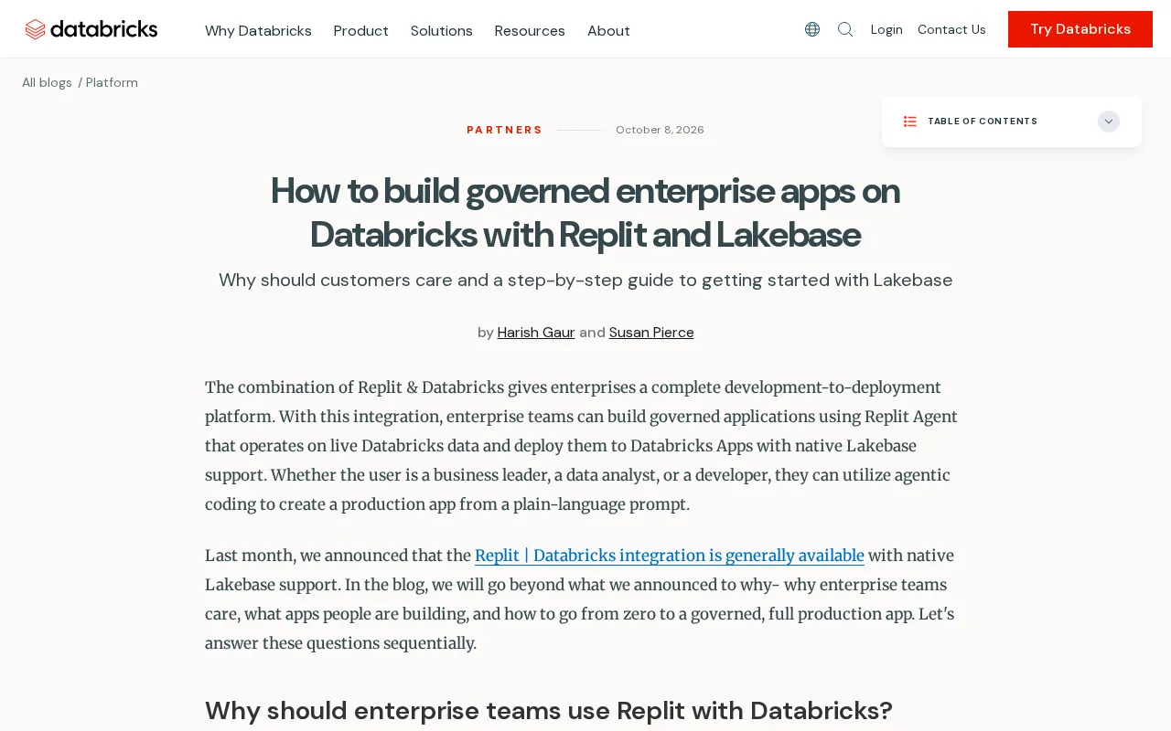 Replit Partners with Databricks: Building Governed Enterprise AI Applications