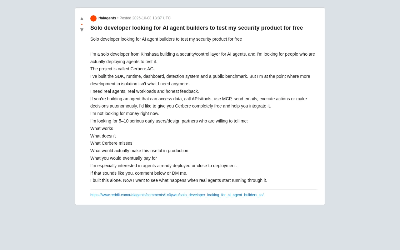 AI Agent Security Layer in Practice: Cerbere AG Seeks Early Testers