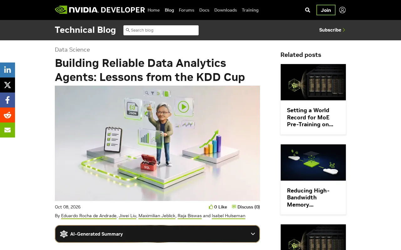 构建可靠的数据分析Agent:NVIDIA KGMON的KDD Cup实战经验