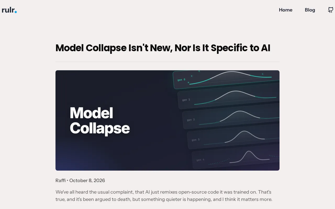 Model Collapse Isn't Unique to AI: An Old Problem in a New Disguise