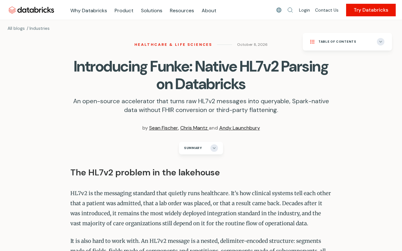 Funke 发布:在 Databricks 上原生解析 HL7v2 医疗数据