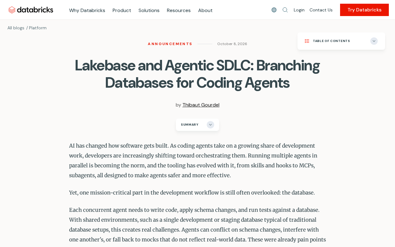 Lakebase与Agentic SDLC:为编码智能体打造分支数据库
