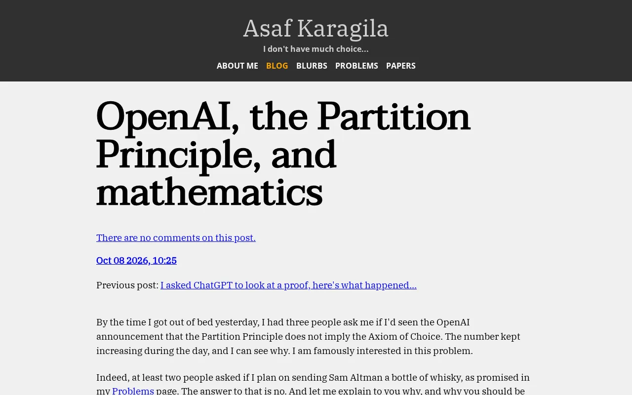 OpenAI and the Partition Principle: Can AI Truly Understand Mathematical Proofs?