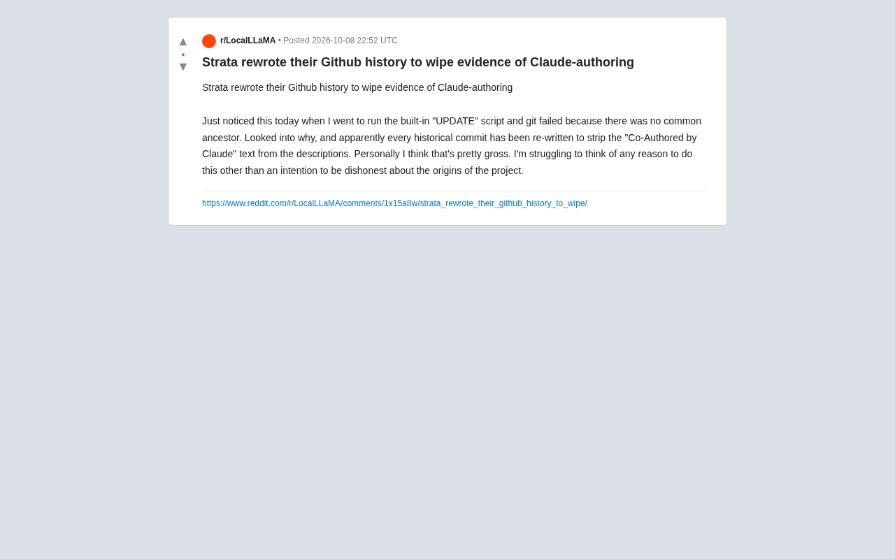 Strata改写Git历史抹除Claude署名引争议