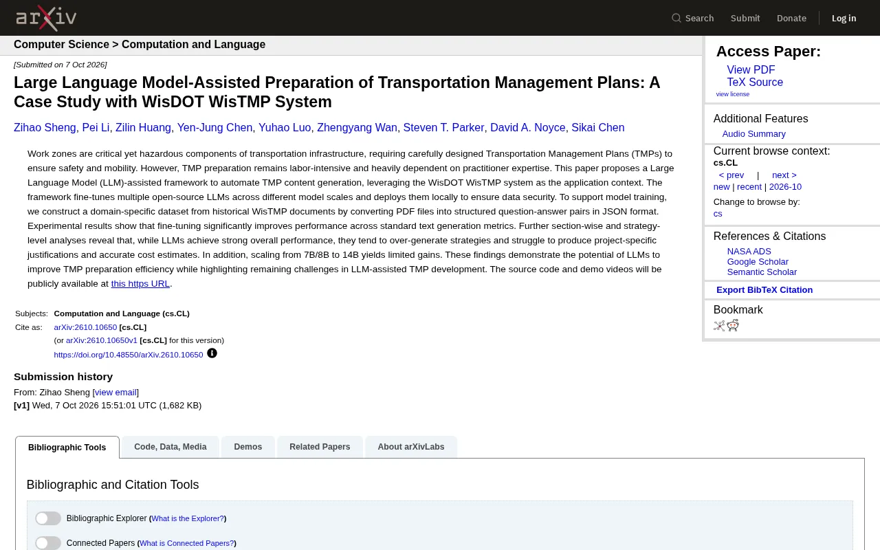 大语言模型辅助交通管理方案编制:WisDOT WisTMP系统实证研究