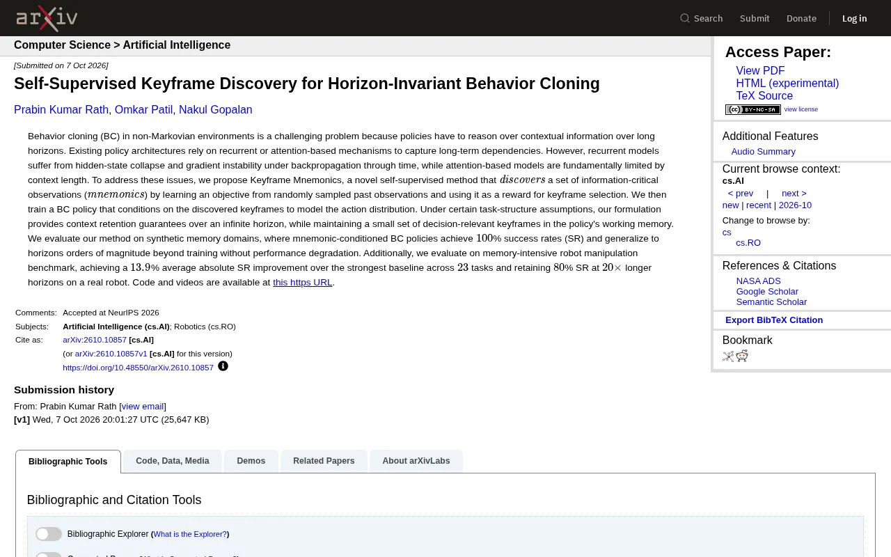 Keyframe Mnemonics: Solving the Memory Problem in Long-Horizon Behavior Cloning