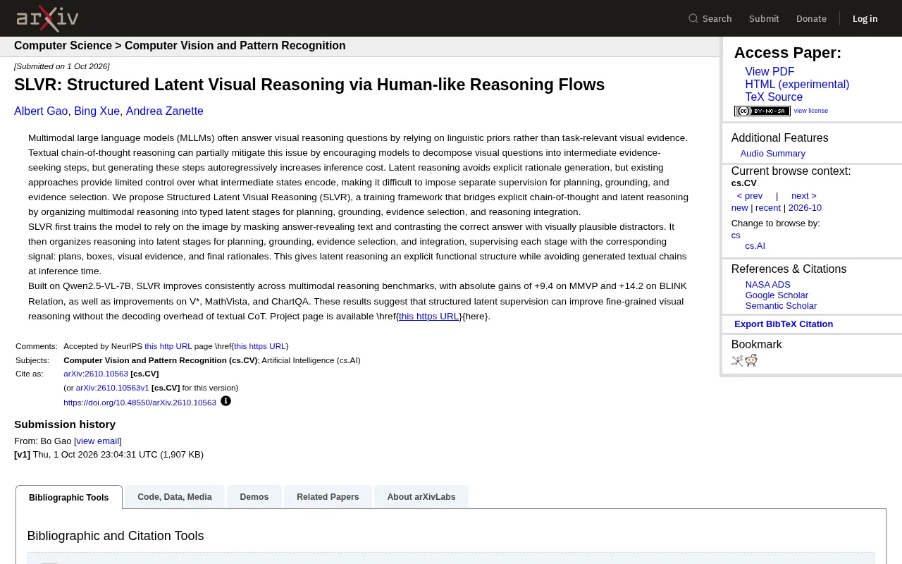 SLVR: Enhancing Multimodal Visual Understanding with Structured Latent Reasoning