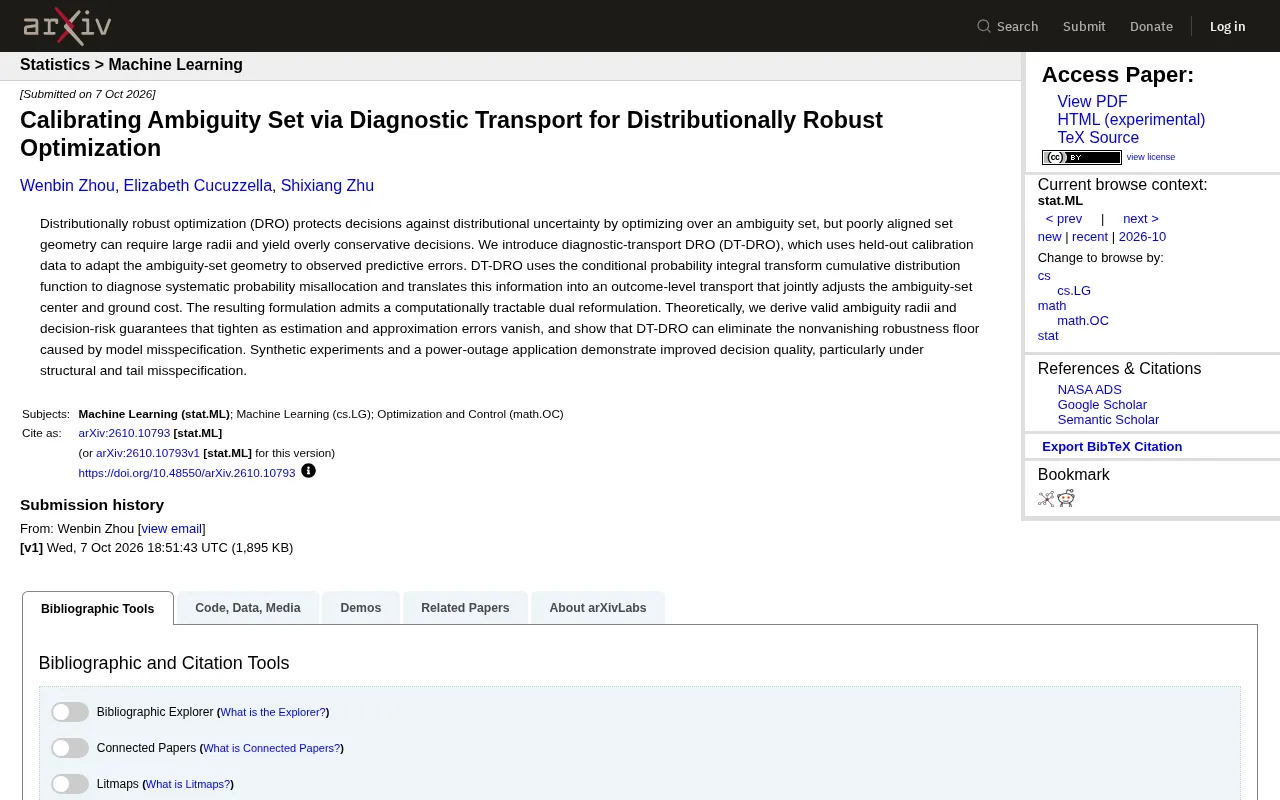 DT-DRO: Calibrating Ambiguity Sets with Diagnostic Transport to Overcome Conservative Bias in Distributionally Robust Optimization