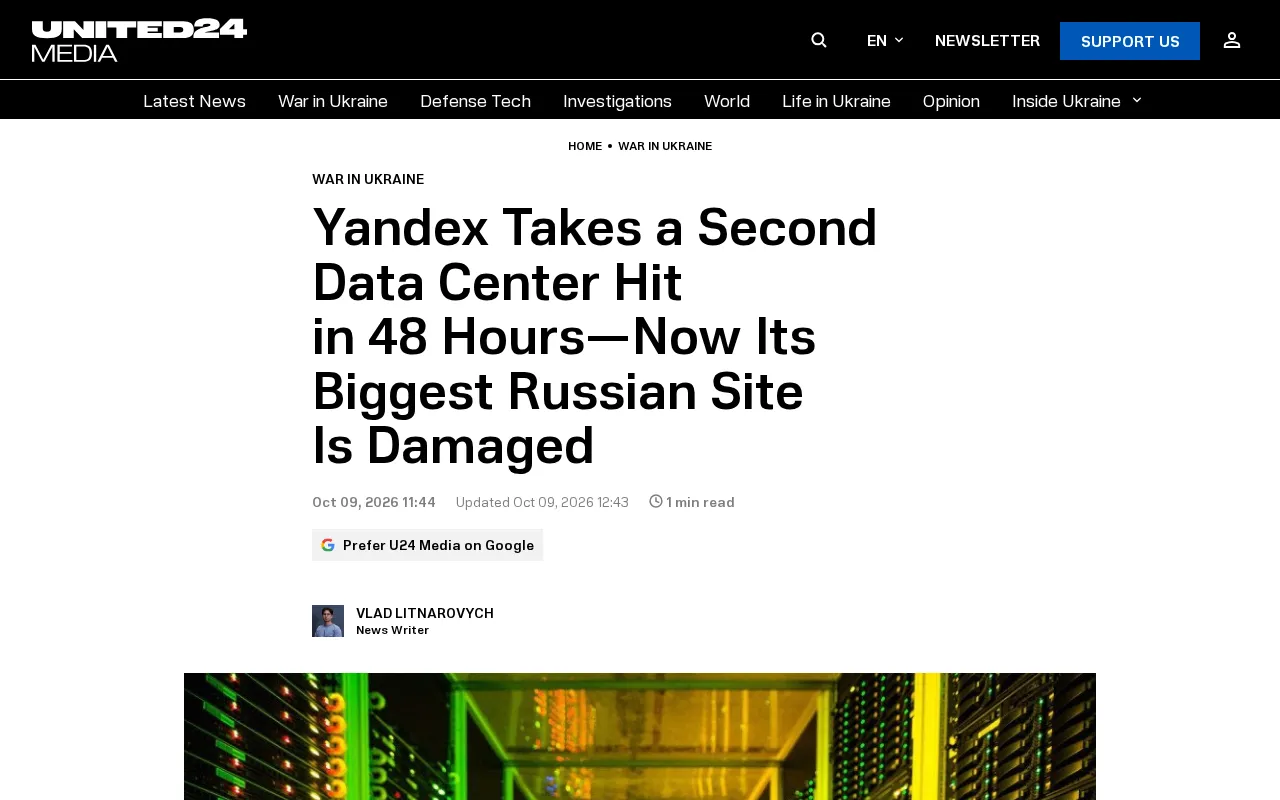 Struck Twice in 48 Hours: Yandex Data Centers Hit in Back-to-Back Incidents