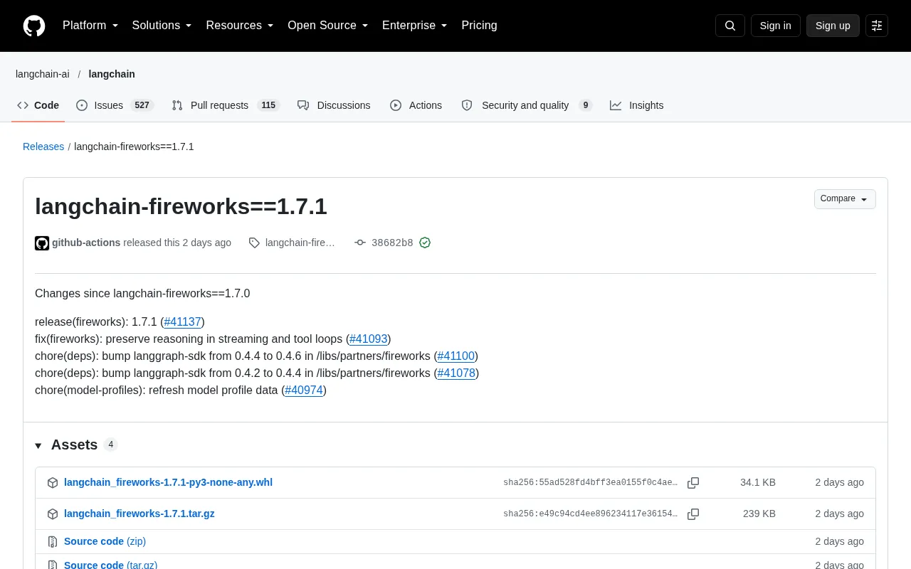 LangChain-Fireworks 1.7.1 Released: Fix for Streaming Reasoning Preservation