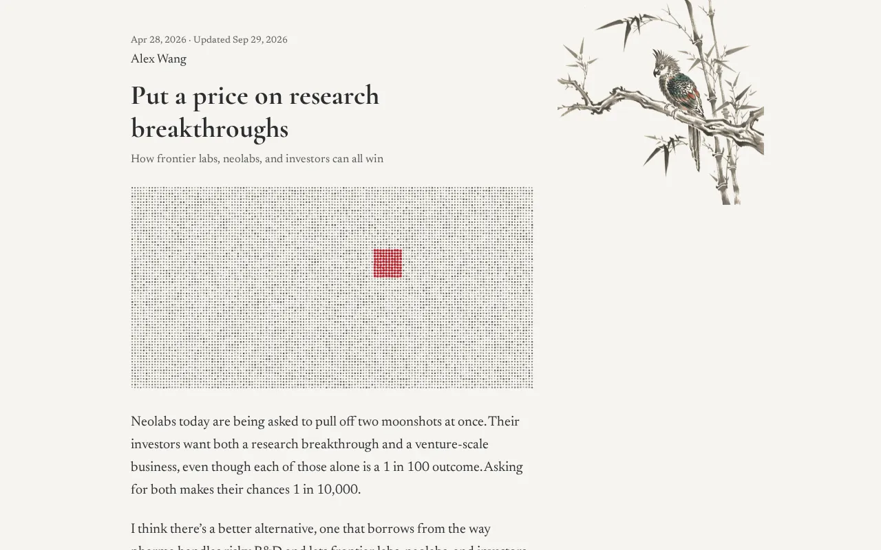 Pricing Breakthroughs: A New Approach to Research Incentives