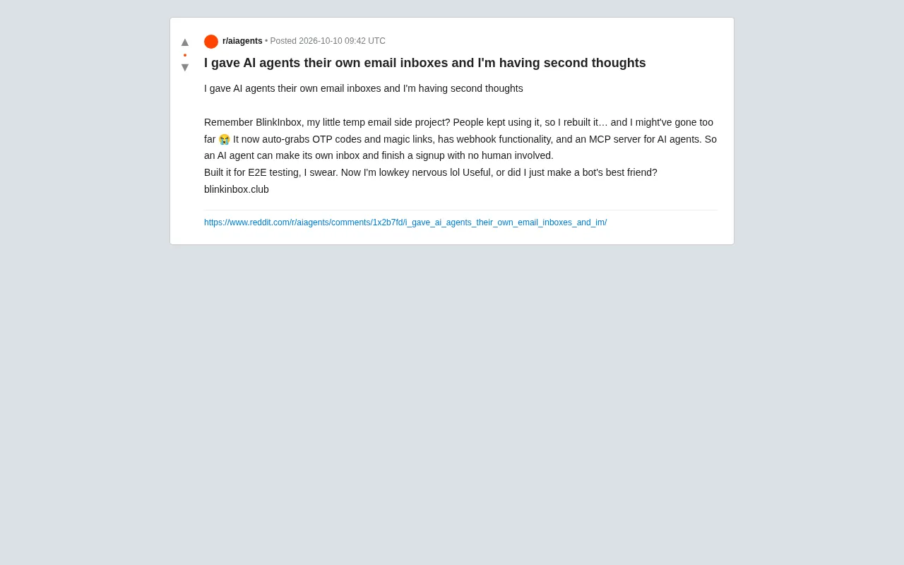 Giving AI Agents Their Own Inbox: The Promise and Peril of BlinkInbox