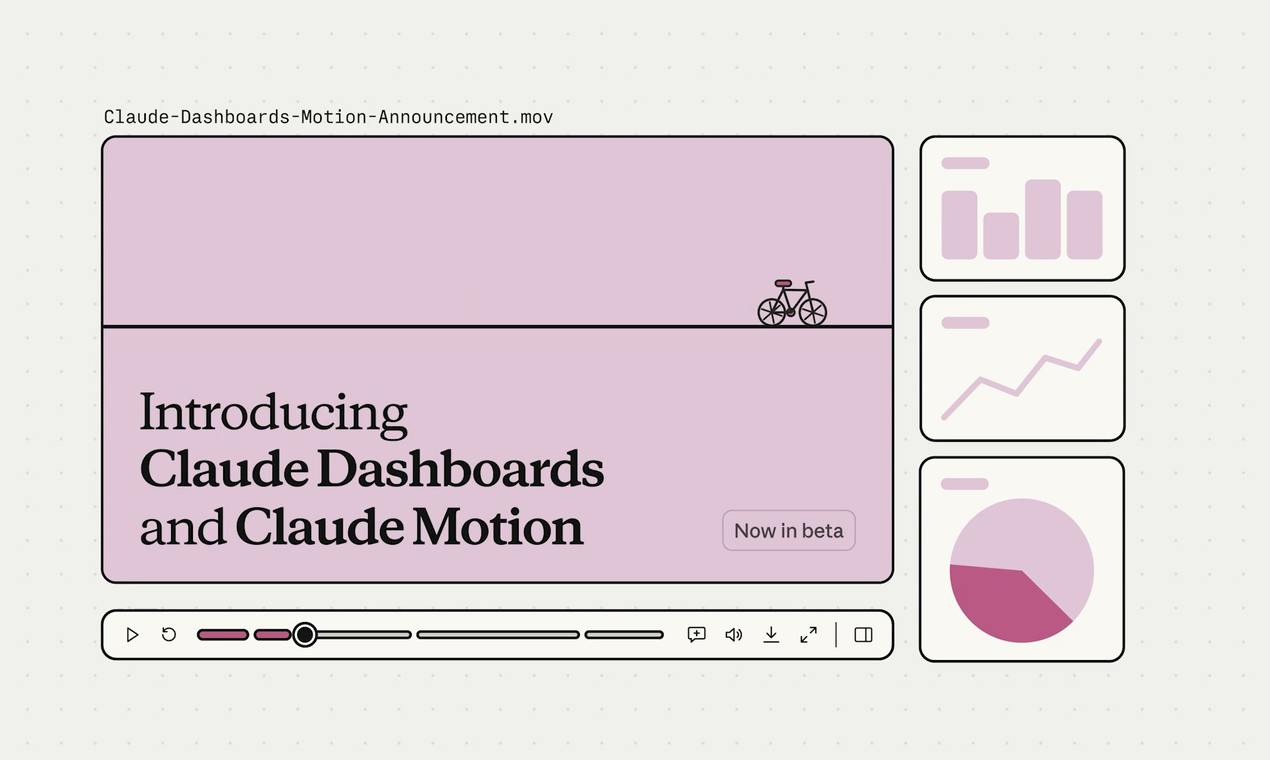 Claude 新推 Dashboards 与 Motion:对话生成实时看板与动画