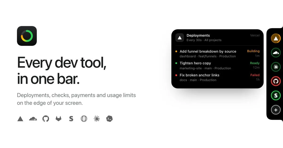 Kitbar: A Lightweight Solution for Aggregating Developer Tools into a Single Edge Bar