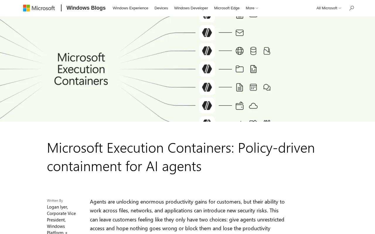 Mxc 1.0.0 Released: A First Look at Microsoft Execution Containers