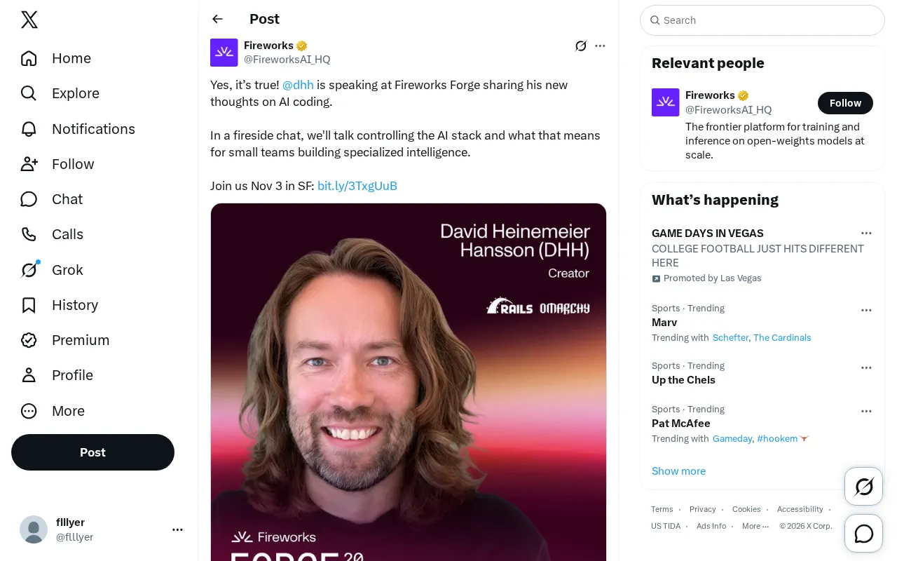 DHH to Share Fresh Perspectives on AI-Assisted Coding at Fireworks Forge