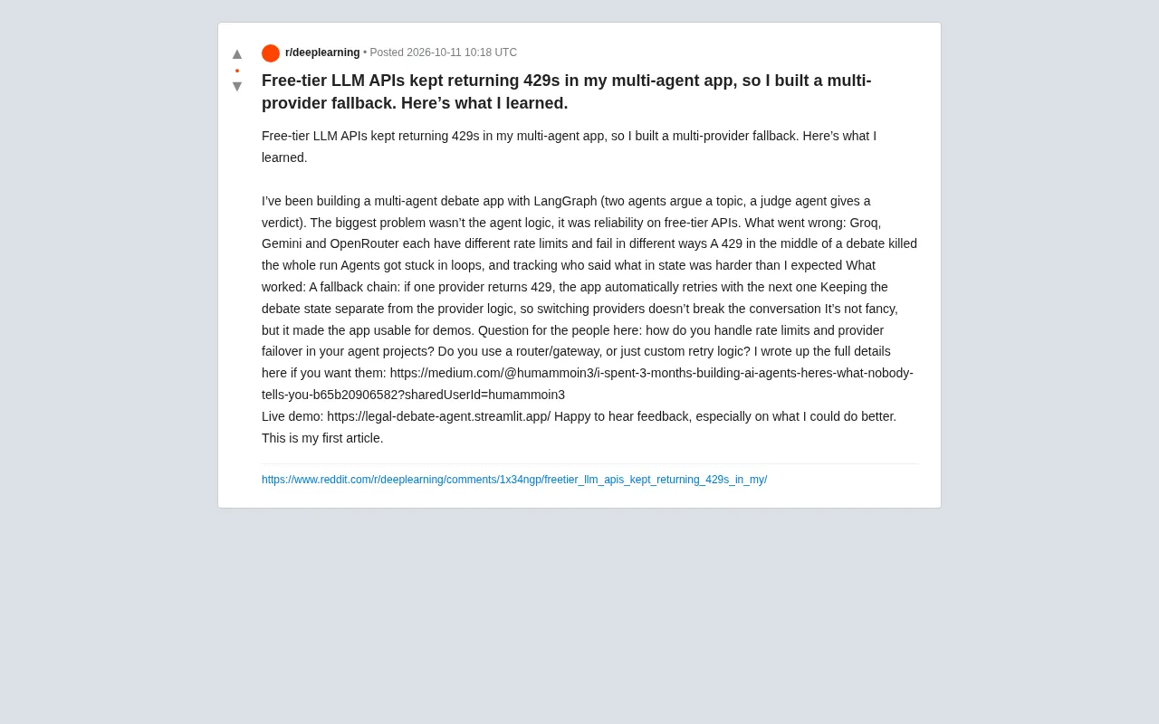 Multi-Agent Apps Hit 429 Rate Limits: A Multi-Provider Failover Deep Dive