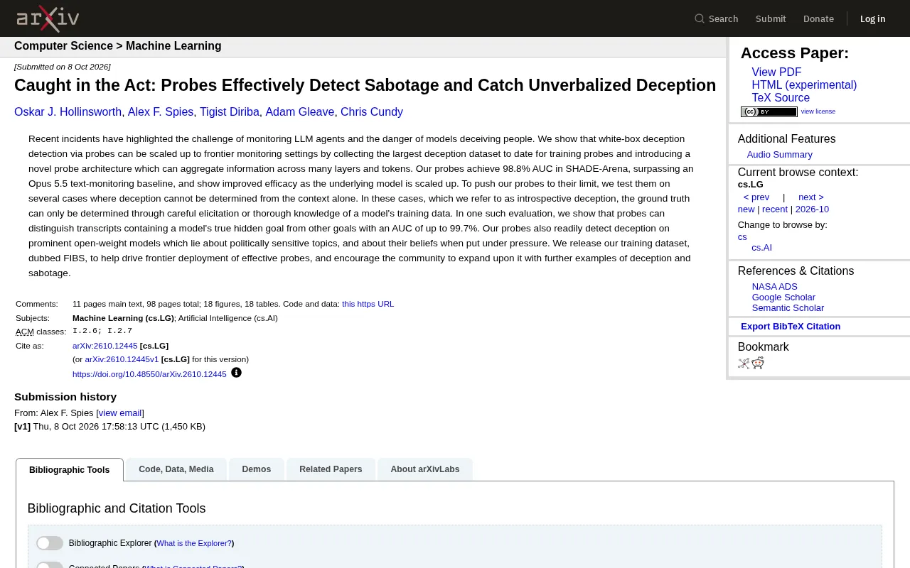 Probes Catch AI Lies: How White-Box Detection Unmasks Hidden Model Objectives