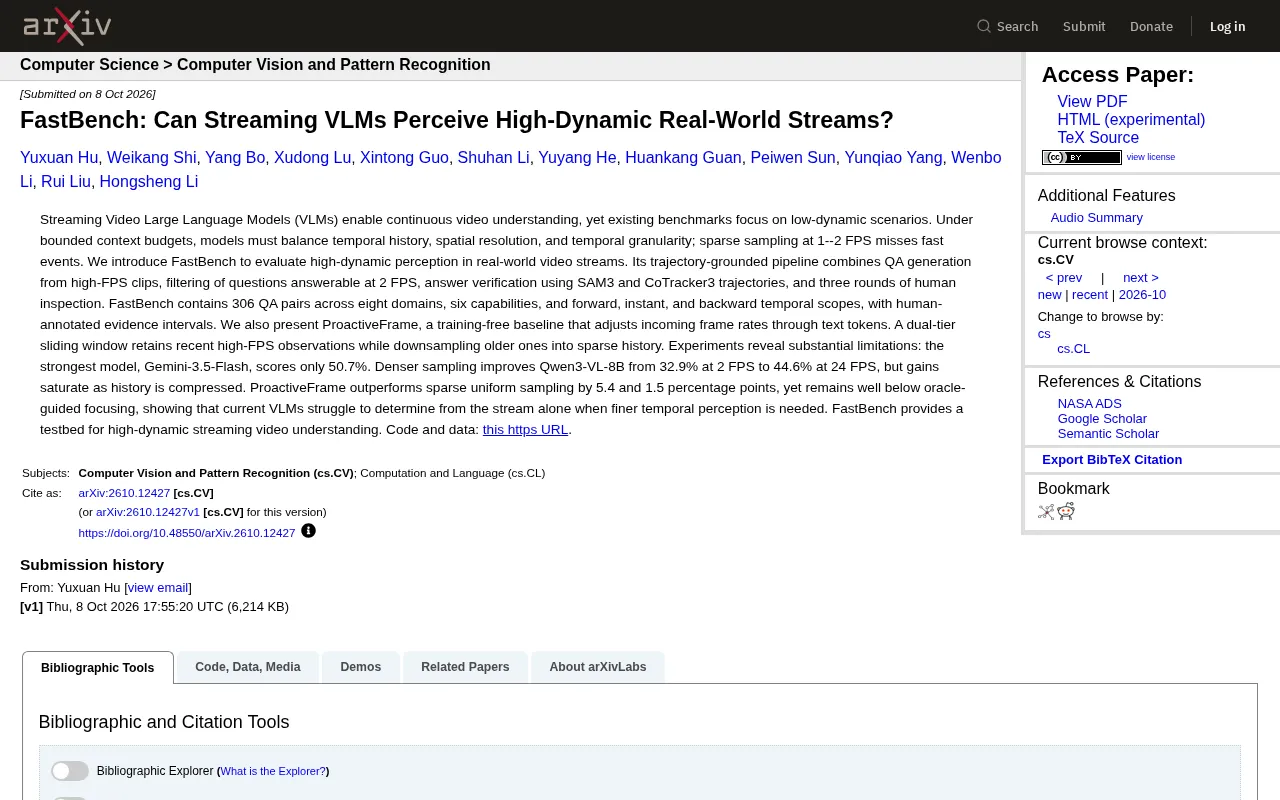 FastBench: Can Streaming VLMs Perceive High-Dynamic Real-World Video Streams?