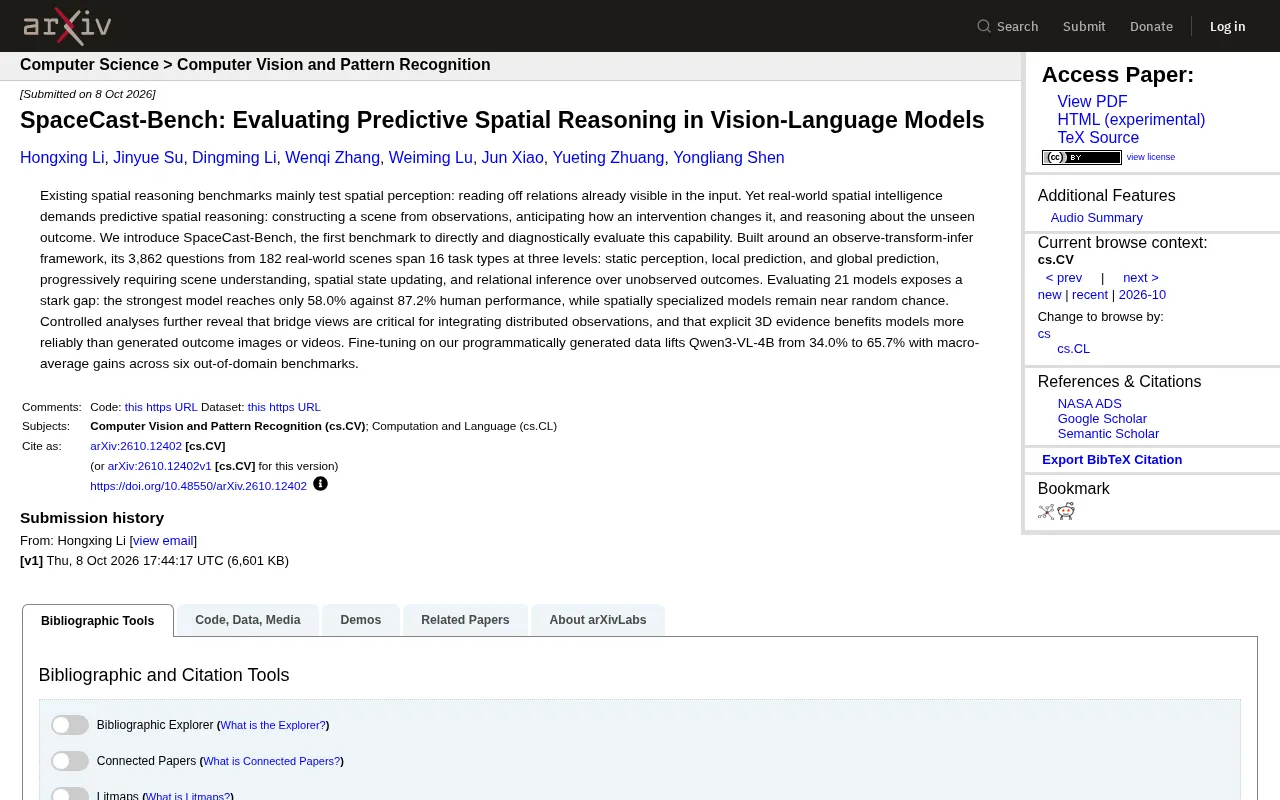 SpaceCast-Bench: A New Benchmark for Predictive Spatial Reasoning in Vision-Language Models